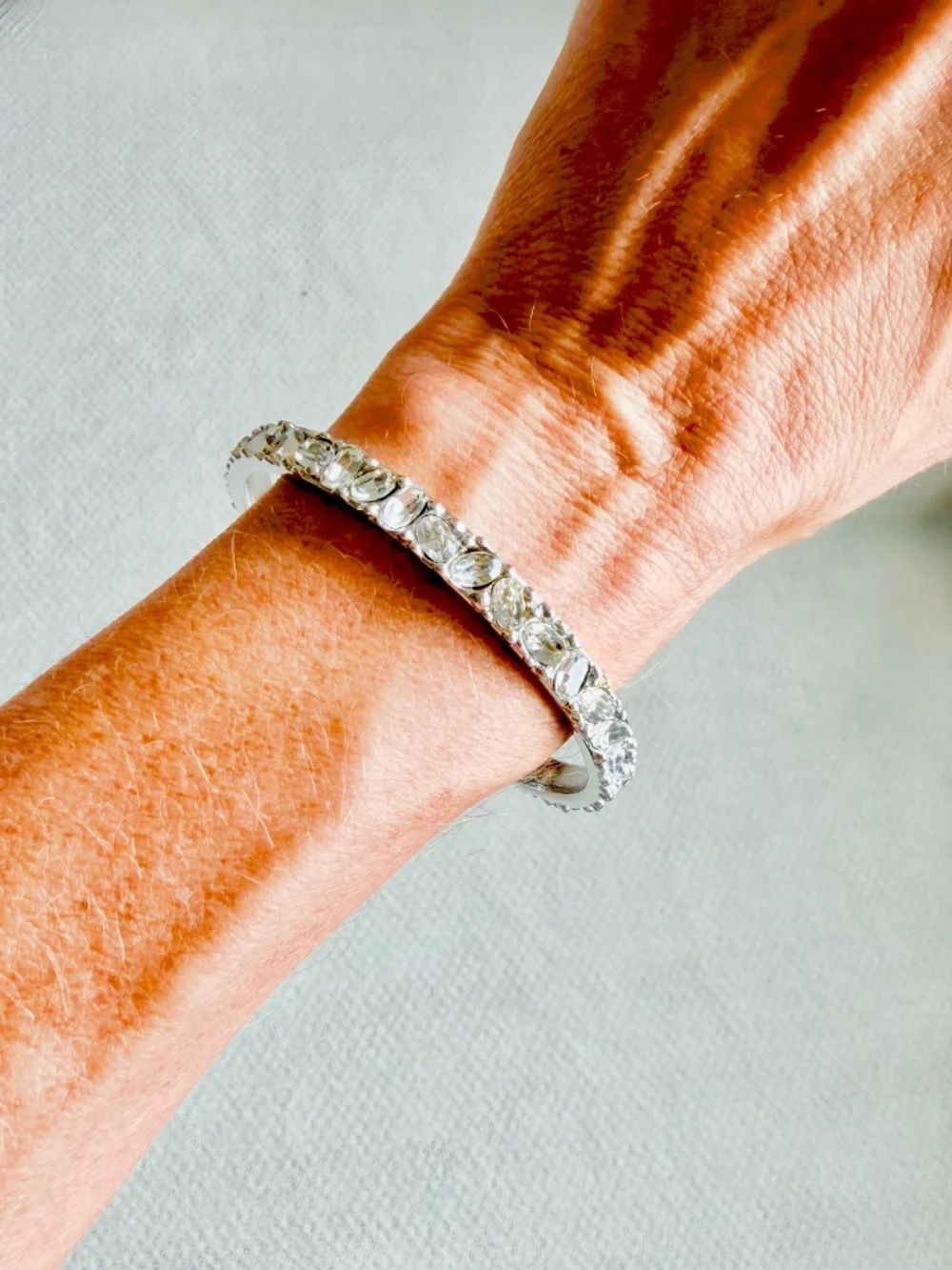 Bergdorf Goodman Sterling Silver & Crystal Bangle Bracelet